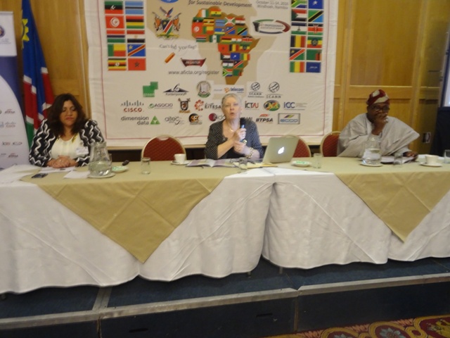 From R-L (Nervana Ferrag, Marilyn Cade, Dr Olufuye)