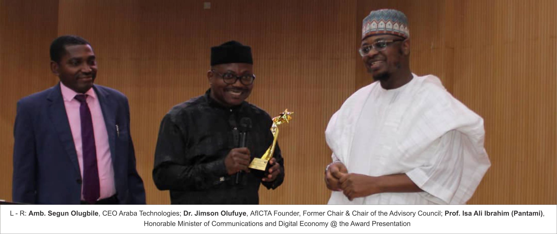 AfICTA Presents ICT Personality Award to Prof. Isa Ali Ibrahim (Pantami), Hon. Minister of Communications and Digital Economy of Nigeria