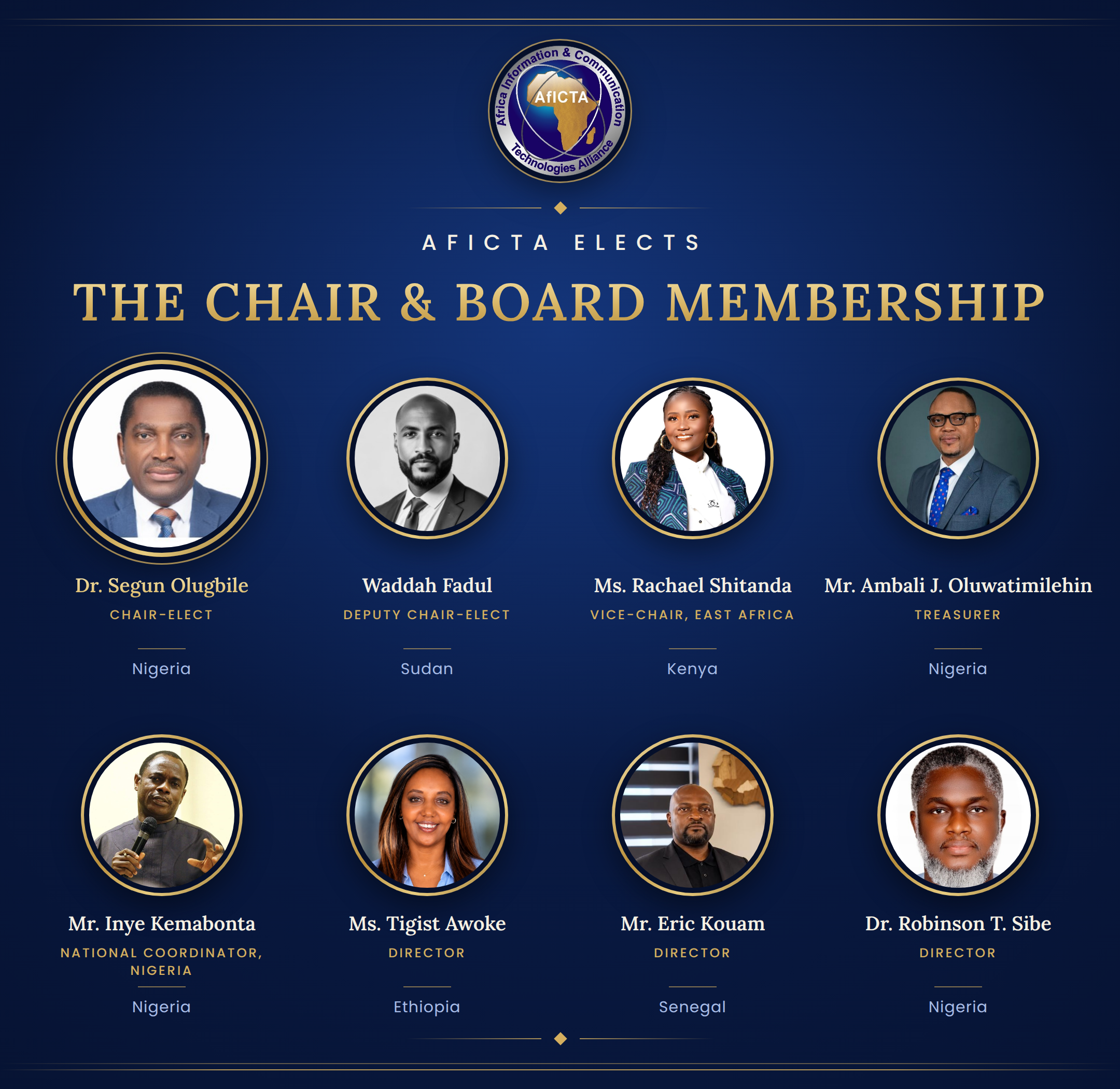 AfICTA Announces New Chair and Board Leadership Following Successful Elections