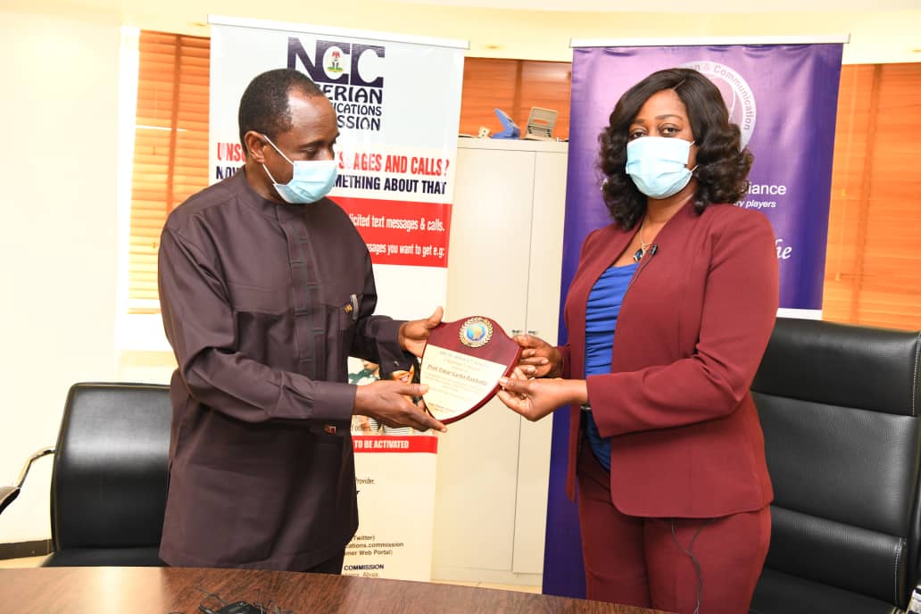 AfICTA Presents the Nigerian Communication Commission EVC with the "AfICTA Chairman's Award 2020"